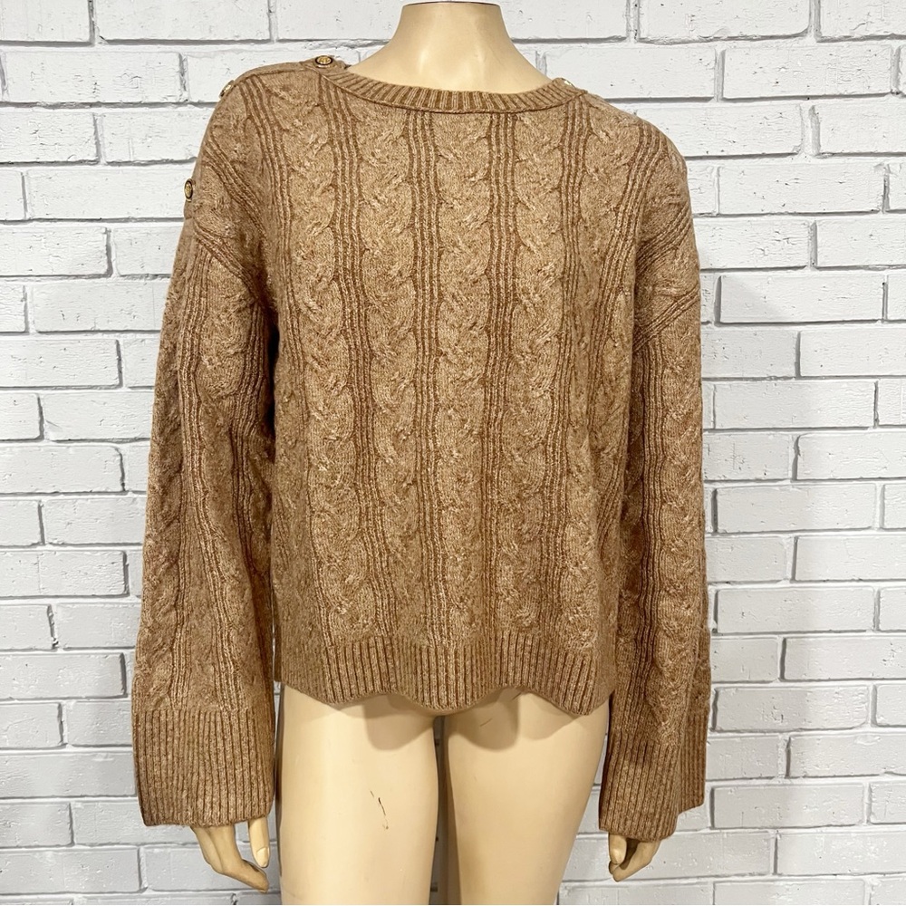 J. Crew Women’s Cable Knit Sweater With Buttons In Supersoft Yarn